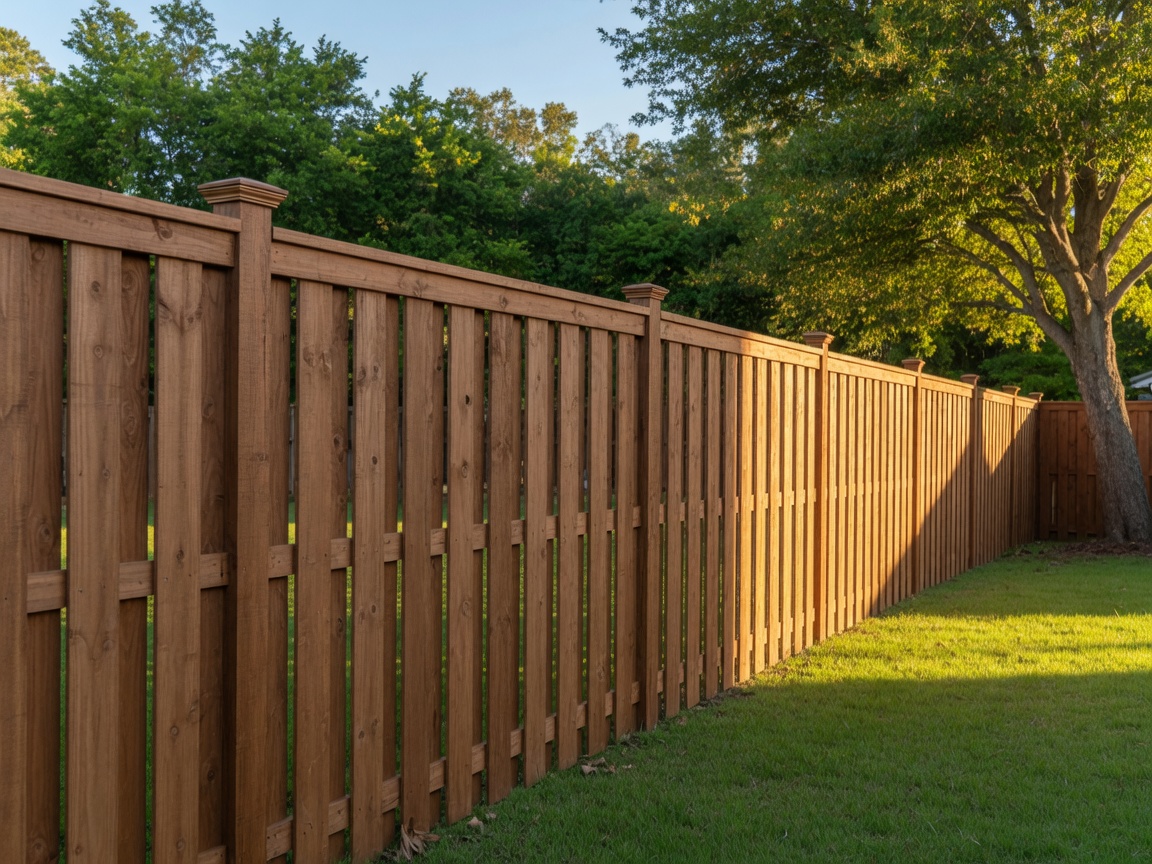 Wood privacy fence